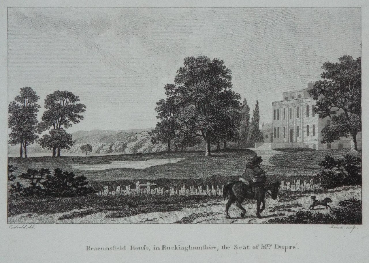 Print - Beaconsfield House, in Buckinghamshire, the Seat of Mrs. Dupre. - 